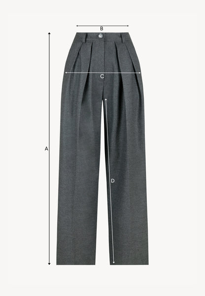 Graphite wide-leg trousers BANOS GRAŻYNA