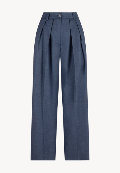 Navy blue wide-leg trousers BANOS GRAŻYNA