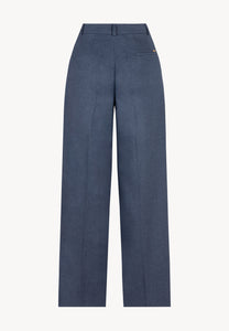 Navy blue wide-leg trousers BANOS GRAŻYNA