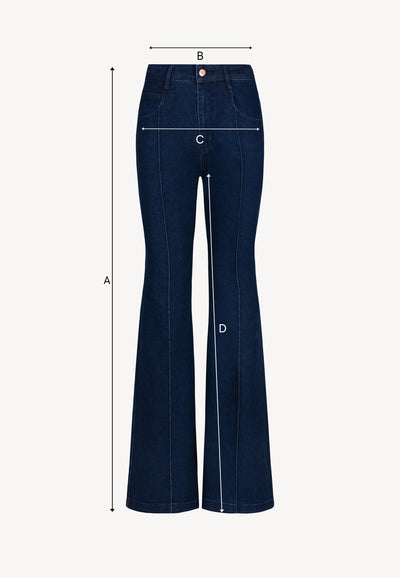 Navy flared jeans BELINNA