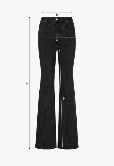 Black women's bell-bottom pants BELINNA