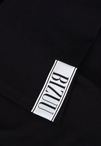 Black long-sleeve top with flared sleeves BELUNNA