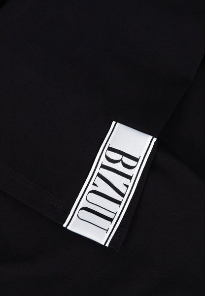 Black long-sleeve top with flared sleeves BELUNNA