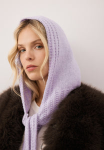 Purple merino wool balaclava BIFFI