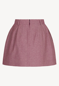BREDA burgundy herringbone mini skirt