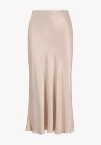 Beige midi viscose skirt BREE
