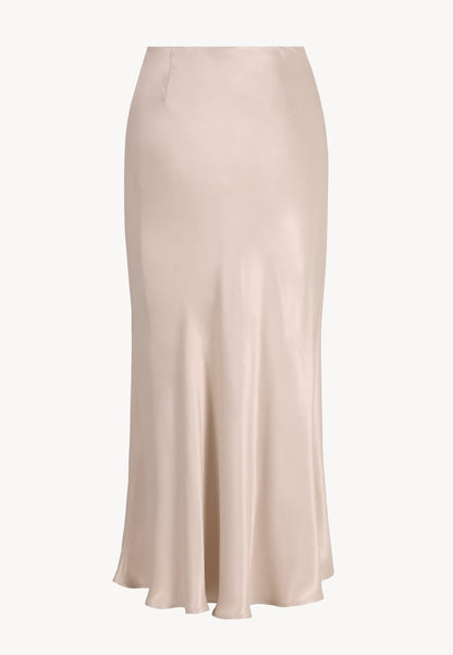 Beige midi viscose skirt BREE