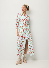 Blue midi dress with original print CALANA