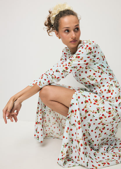 Blue midi dress with original print CALANA