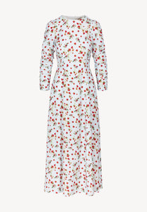 Blue midi dress with original print CALANA