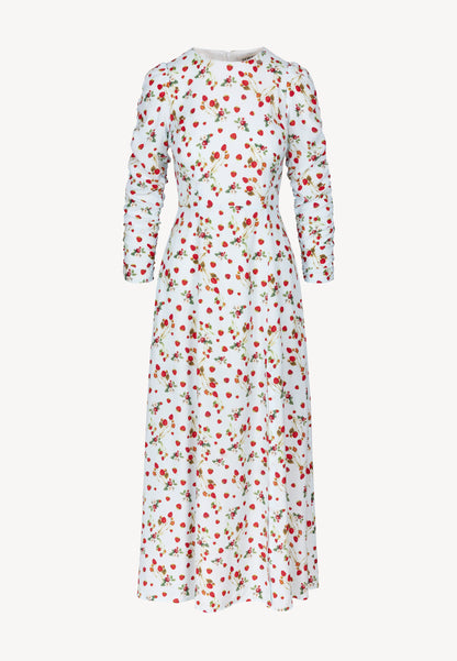 Blue midi dress with original print CALANA
