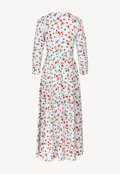 Blue midi dress with original print CALANA