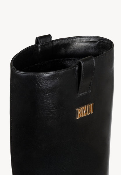 Black leather CALYX boots with chunky sole