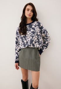 CANELA navy blue sweater with signature print