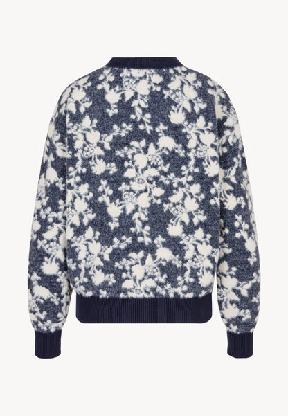 CANELA navy blue sweater with signature print