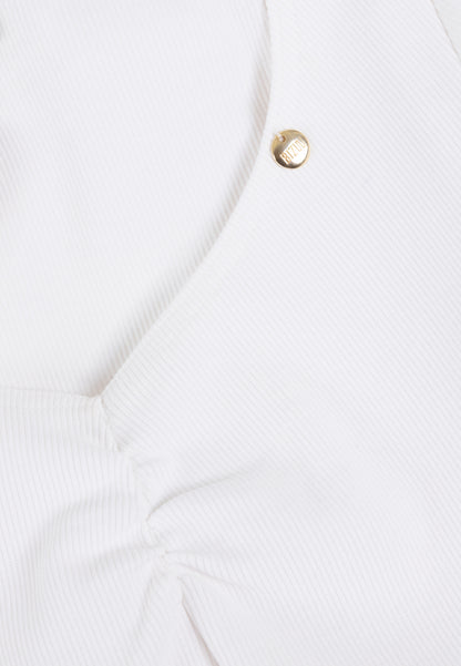 Cream bodysuit with a decorative neckline CAPI