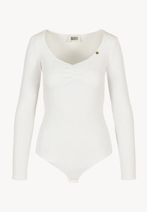 Cream bodysuit with a decorative neckline CAPI