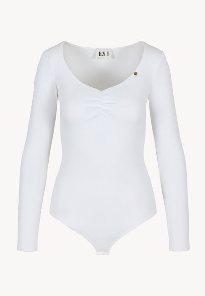 Cream bodysuit with a decorative neckline CAPI