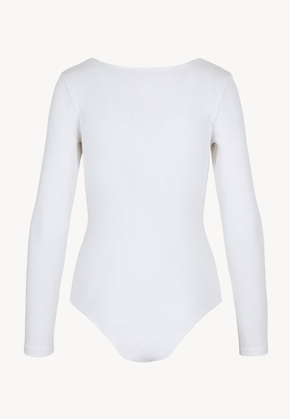 Cream bodysuit with a decorative neckline CAPI