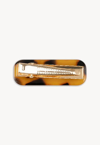 Tortoiseshell CATTA delicate hair clip with gold logo