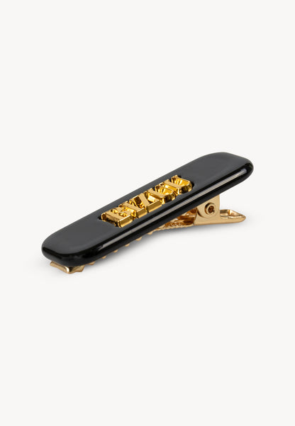 Black CATTA hair clip with logo