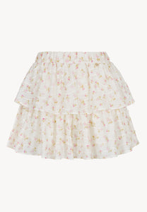 Cream shorts with ruffles COKO