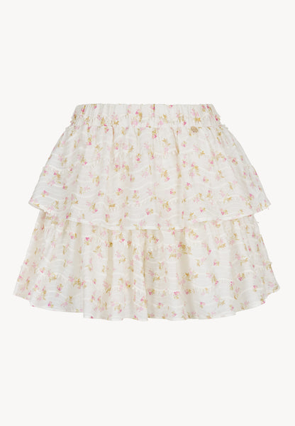 Cream shorts with ruffles COKO