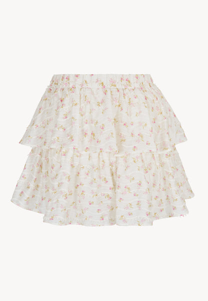 Cream shorts with ruffles COKO