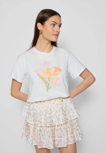 Cotton t-shirt with author's print TISHAL cream