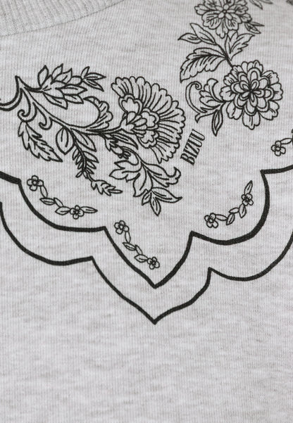 Gray sweatshirt with printed collar COLLIER