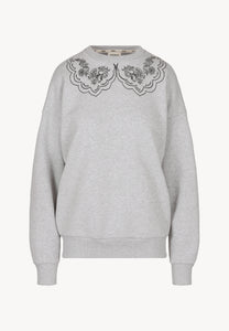 Gray sweatshirt with printed collar COLLIER