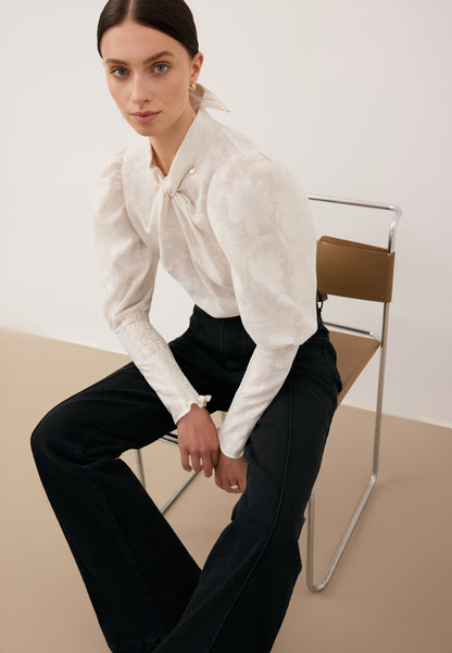 Cream bodysuit with floral pattern DEFIORI