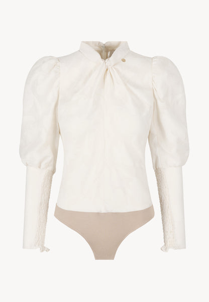 Cream bodysuit with floral pattern DEFIORI