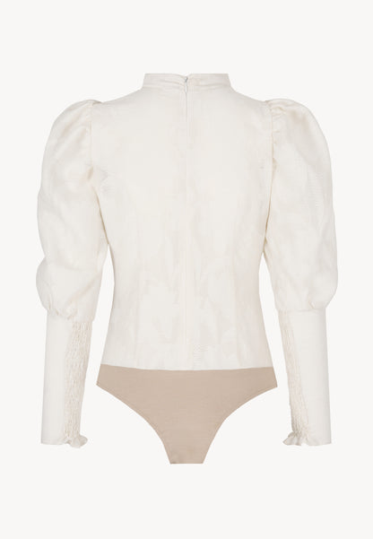 Cream bodysuit with floral pattern DEFIORI