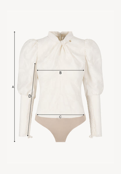 Cream bodysuit with floral pattern DEFIORI