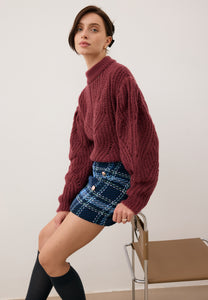 Navy blue mini skirt with decorative buttons DISSA