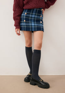 Navy blue mini skirt with decorative buttons DISSA