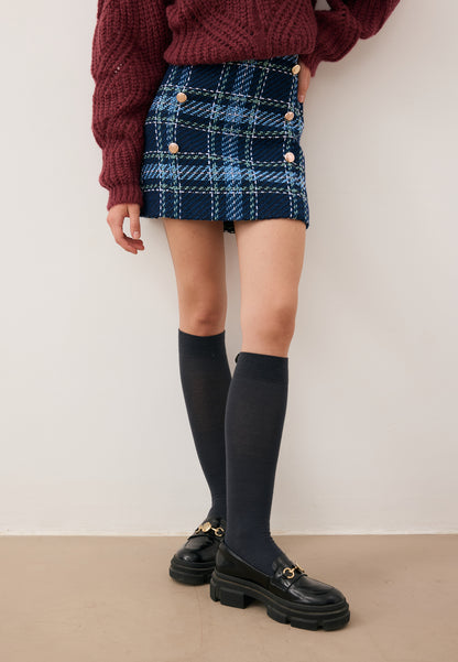 Navy blue mini skirt with decorative buttons DISSA