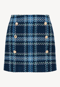 Navy blue mini skirt with decorative buttons DISSA
