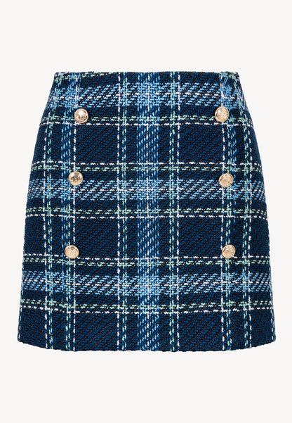Navy blue mini skirt with decorative buttons DISSA