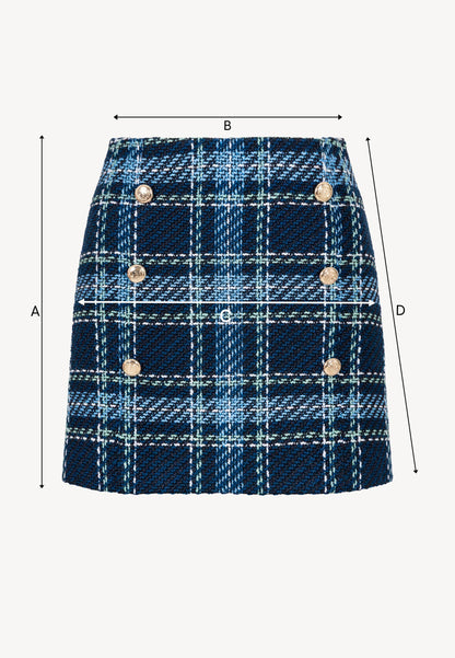 Navy blue mini skirt with decorative buttons DISSA