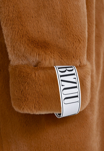 Orange faux fur maxi coat DOLOMITES