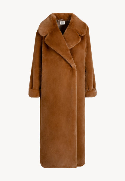 Orange faux fur maxi coat DOLOMITES