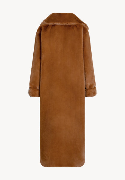 Orange faux fur maxi coat DOLOMITES