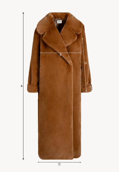 Orange faux fur maxi coat DOLOMITES
