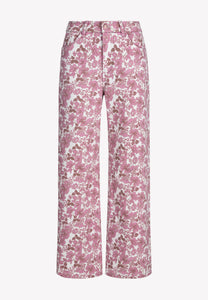 DONY denim trousers in a pink floral print