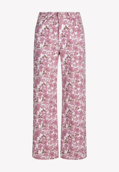 DONY denim trousers in a pink floral print