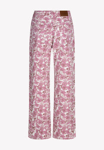 DONY denim trousers in a pink floral print