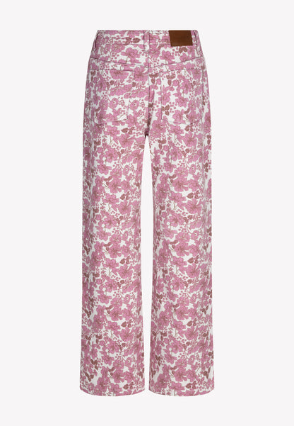 DONY denim trousers in a pink floral print