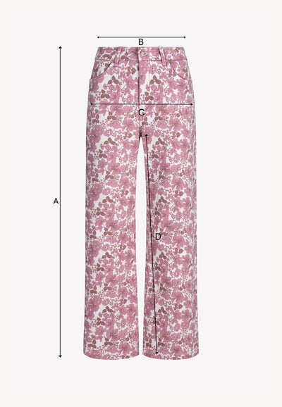 DONY denim trousers in a pink floral print